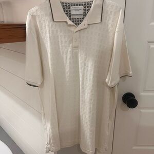 NWOT Denim & Flower Ivory Polo with Dark Accents